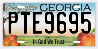 GA license plate PTE9695