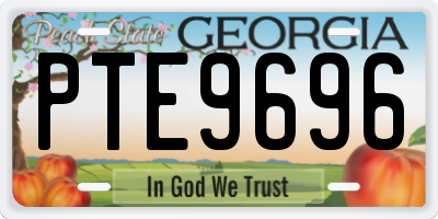 GA license plate PTE9696