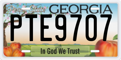 GA license plate PTE9707