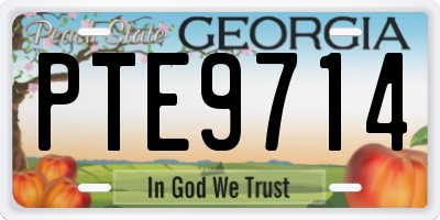 GA license plate PTE9714