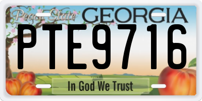 GA license plate PTE9716