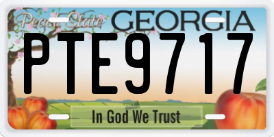 GA license plate PTE9717