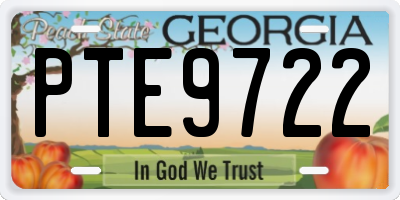 GA license plate PTE9722