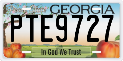 GA license plate PTE9727
