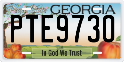 GA license plate PTE9730