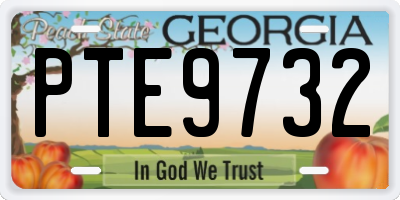 GA license plate PTE9732