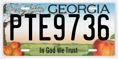 GA license plate PTE9736