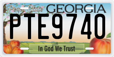 GA license plate PTE9740
