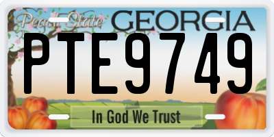 GA license plate PTE9749