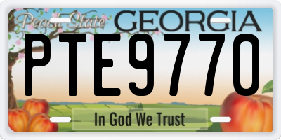 GA license plate PTE9770
