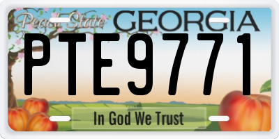 GA license plate PTE9771