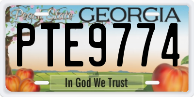 GA license plate PTE9774