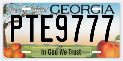 GA license plate PTE9777