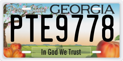 GA license plate PTE9778