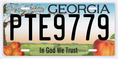 GA license plate PTE9779