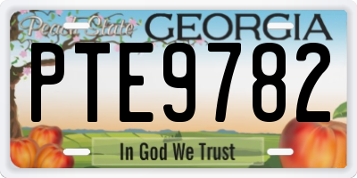 GA license plate PTE9782