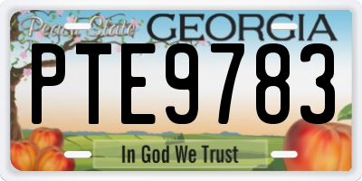 GA license plate PTE9783