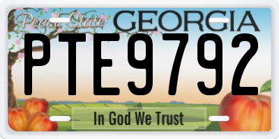 GA license plate PTE9792