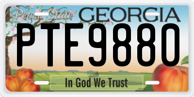 GA license plate PTE9880