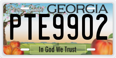 GA license plate PTE9902