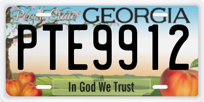 GA license plate PTE9912