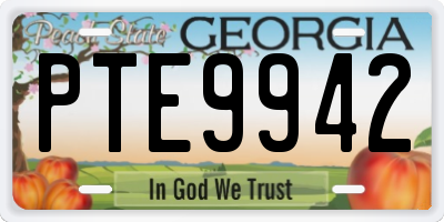 GA license plate PTE9942