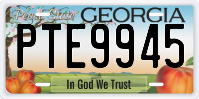 GA license plate PTE9945