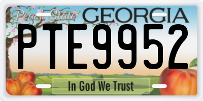 GA license plate PTE9952