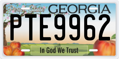 GA license plate PTE9962