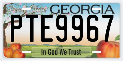 GA license plate PTE9967