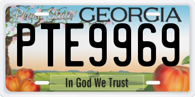 GA license plate PTE9969