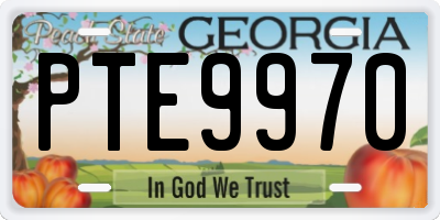 GA license plate PTE9970