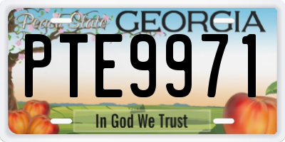 GA license plate PTE9971