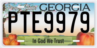 GA license plate PTE9979