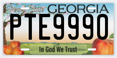 GA license plate PTE9990
