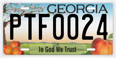 GA license plate PTF0024