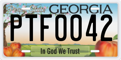 GA license plate PTF0042