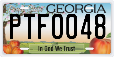 GA license plate PTF0048