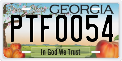 GA license plate PTF0054