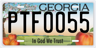 GA license plate PTF0055