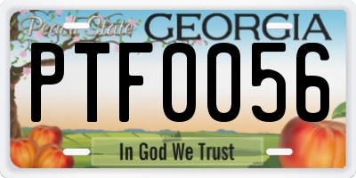 GA license plate PTF0056