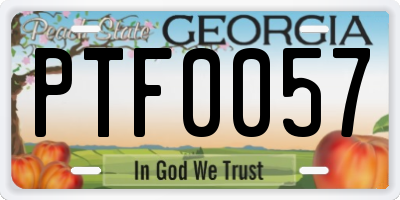 GA license plate PTF0057