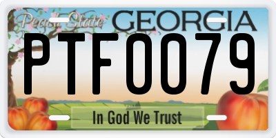 GA license plate PTF0079