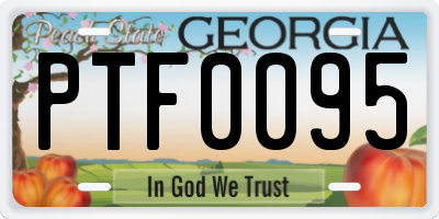 GA license plate PTF0095