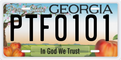 GA license plate PTF0101