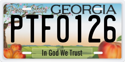 GA license plate PTF0126