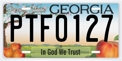 GA license plate PTF0127