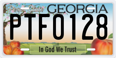 GA license plate PTF0128