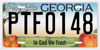 GA license plate PTF0148