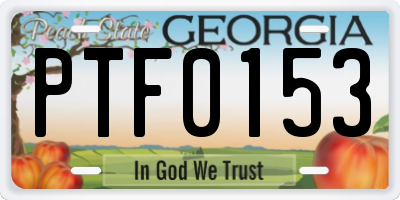 GA license plate PTF0153